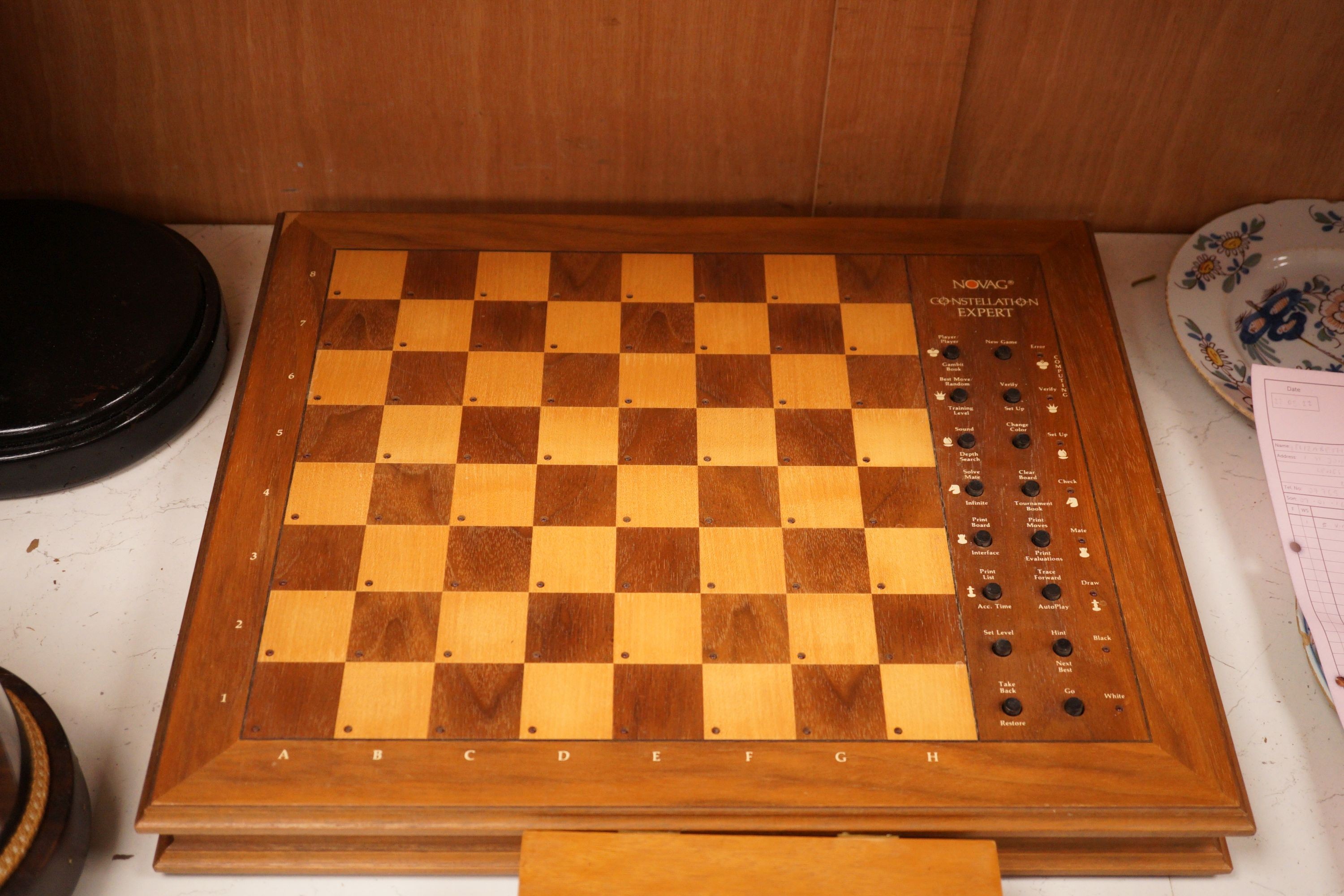 A Novag Constellation Expert electronic chess set, and a Jaques Staunton-pattern boxwood and ebony chess set